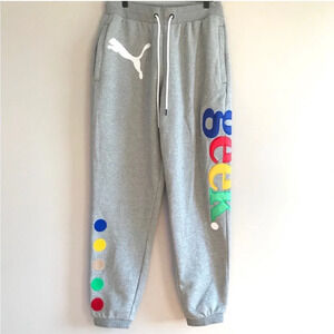 Puma x Fashion Geek Mens Gray Sweatpants All Star Game Jogger Embroidered Medium
